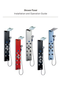 Fontana Blue Tempered Glass Multi-Function Massage Jets Rainfall Bath Shower Panel, All in One Installation Manuals