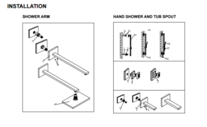 Trialo Solid Brass Color Changing Water Powered Led Shower with Adjustable Body Jets and Digital Mixer, All in One Installation Manuals