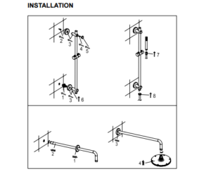 Rain Shower Head – Rain Shower set with Handheld Shower, All in One Installation Manuals