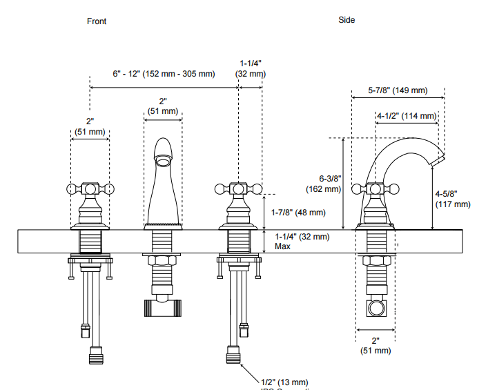Lyon Widespread bathroom Sink Faucet, All in One Installation Manuals