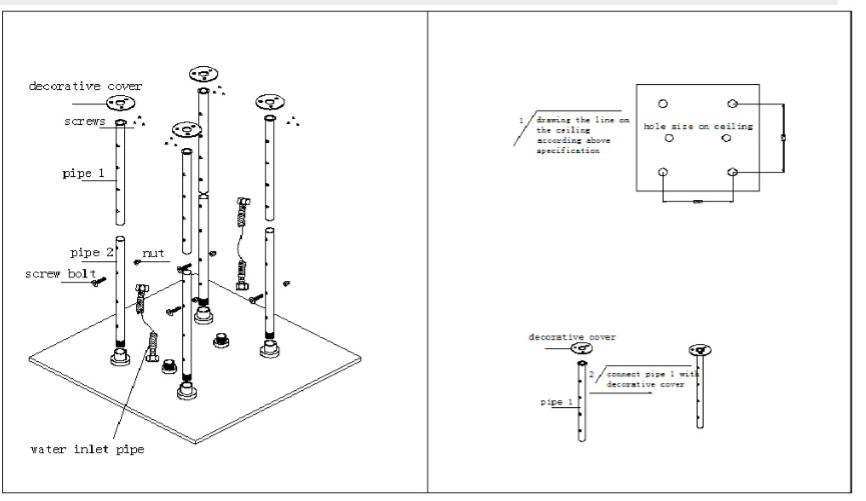 Fontana 20″ ORB Square Color Changing LED Rain Shower Head, All in One Installation Manuals