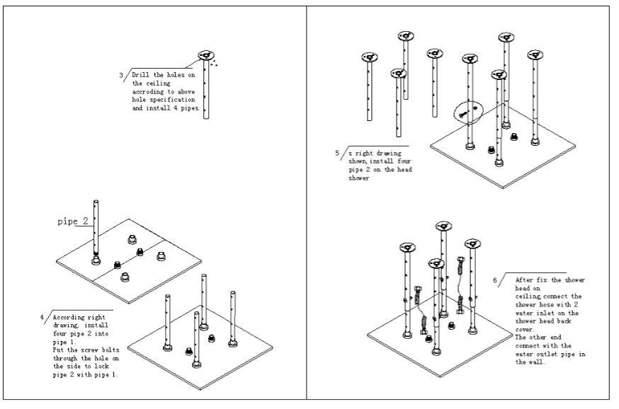 Fontana 20″ ORB Square Color Changing LED Rain Shower Head, All in One Installation Manuals