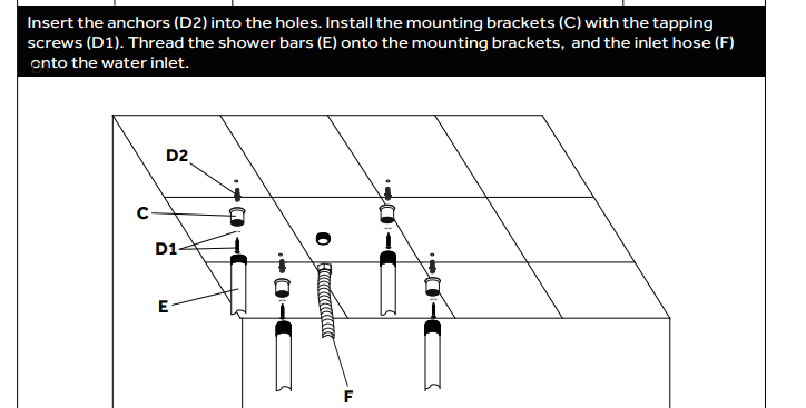 Fontana 20″ ORB Square Color Changing LED Rain Shower Head, All in One Installation Manuals