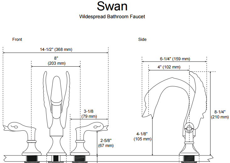 Fontana Oil Rubbed Bronze Dual Handle Swan Faucet, All in One Installation Manuals