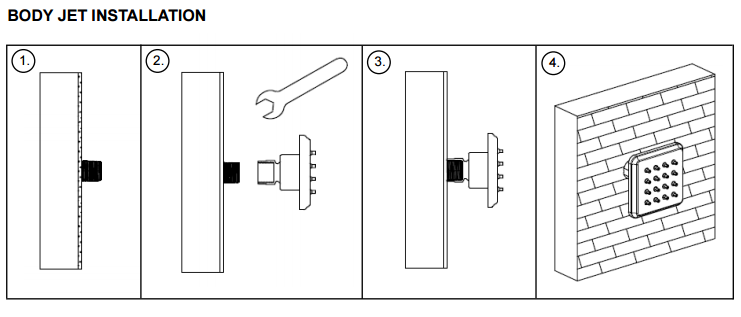 Catania Square Bathroom Shower Set with Rainfall Shower Head & Hand Shower, All in One Installation Manuals