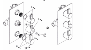 The Trialo Solid Brass Color Changing LED Rain Shower Head with 3 Way Digital Mixer and 360&deg; Adjustable Body Jets, All in One Installation Manuals