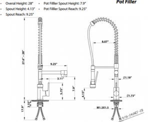Chrome Finish Brass Body Color Changing LED Pull-Down Kitchen Sprayer, All in One Installation Manuals