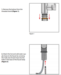 Chrome Finish Brass Body Color Changing LED Pull-Down Kitchen Sprayer, All in One Installation Manuals