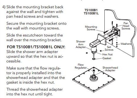 16″ Hand Held Shower Heads – Shower Set, All in One Installation Manuals