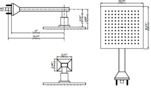 Thermostatic 8, 10, 12, 16, 20, 24″ Square Rain Shower System Set – Rain Shower Head, All in One Installation Manuals