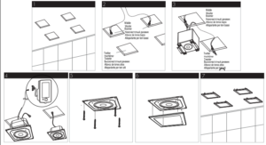 Super Luxury Recessed LED Large Waterfall Rainfall Shower System with 6 Body Jets Hand Shower, All in One Installation Manuals