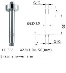 Shower Arm Dimensions, All in One Installation Manuals