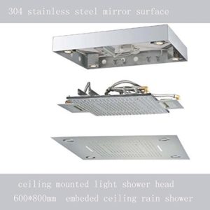 Reno Gold Tone Color Changing LED Rain Shower Set, All in One Installation Manuals