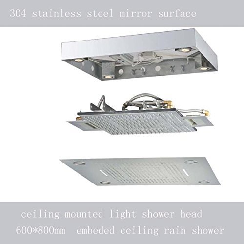 Trialo Solid Brass Recessed Color Changing Water Powered Led Shower Head, All in One Installation Manuals