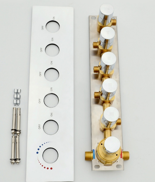 Bathselect Modern Design LED Rain Shower Head with Chrome Jet Spray & Sliding Bar Hand Shower, All in One Installation Manuals