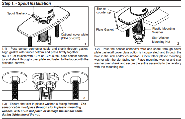 Contemporary Infrared Waterfall Motion Sensor Faucet, All in One Installation Manuals