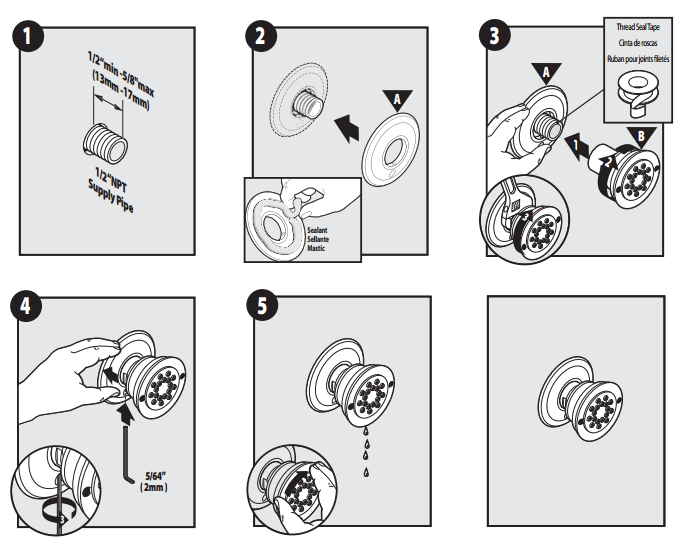 Fontana Napoli Jetted Body Shower System – Set of 6 Jetted Showers, All in One Installation Manuals