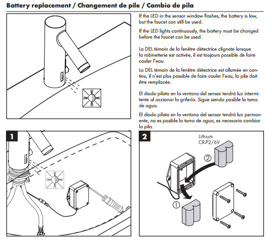 Tripod Automatic Electronic Motion Faucet, All in One Installation Manuals
