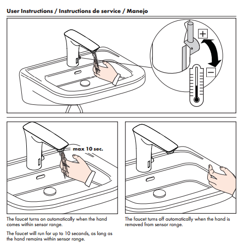 Tripod Automatic Electronic Motion Faucet, All in One Installation Manuals