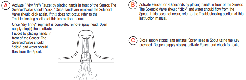 Lenox Sensor Faucets, All in One Installation Manuals