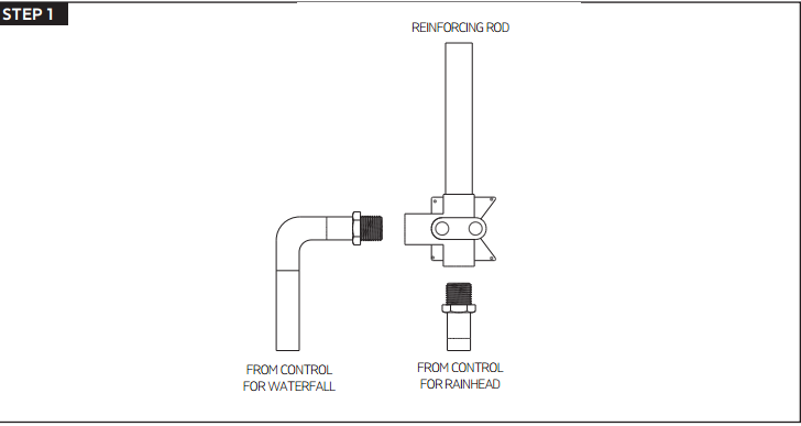 Cr&eacute;teil LED Colors Waterfall Rain Gold Tone Finish Shower Set, All in One Installation Manuals
