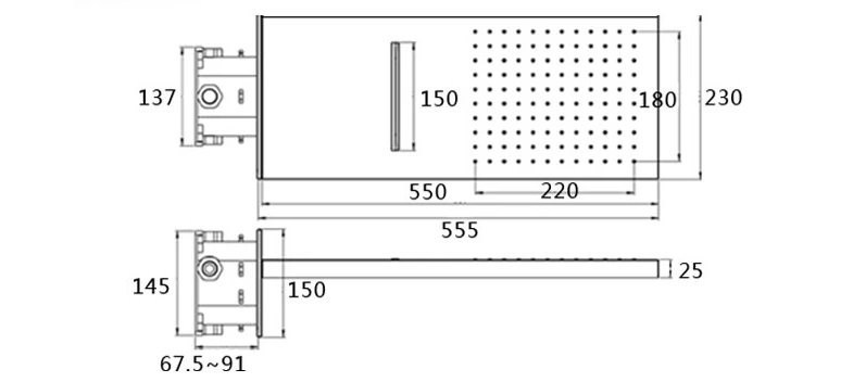 Marina 25″ Wall Mount Color Changing LED Waterfall Rainfall Shower Head with Handheld Shower, All in One Installation Manuals
