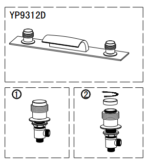 Memphis Deck Mounted Double Handle Brushed Nickel Bathtub Faucet, All in One Installation Manuals