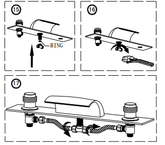 Memphis Deck Mounted Double Handle Brushed Nickel Bathtub Faucet, All in One Installation Manuals