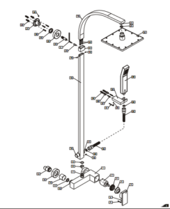 Renalto Single Handle LED Square Shower Head Wall Mount Shower Set Oil Rubbed Bronze W/ Hand Shower, All in One Installation Manuals