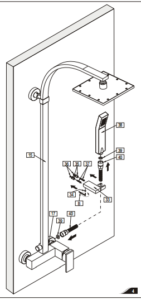 Renalto Single Handle LED Square Shower Head Wall Mount Shower Set Oil Rubbed Bronze W/ Hand Shower, All in One Installation Manuals