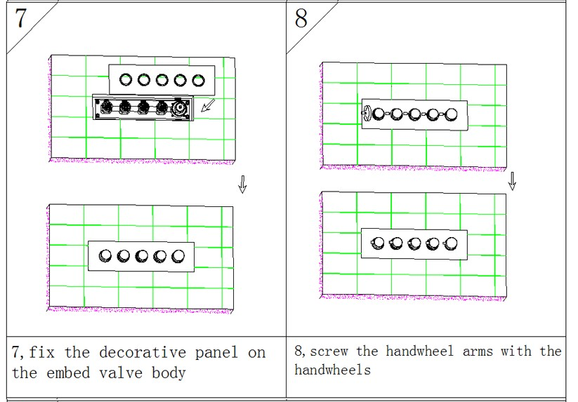 Marina 25″ Wall Mount Color Changing LED Waterfall Rainfall Shower Head with Handheld Shower, All in One Installation Manuals