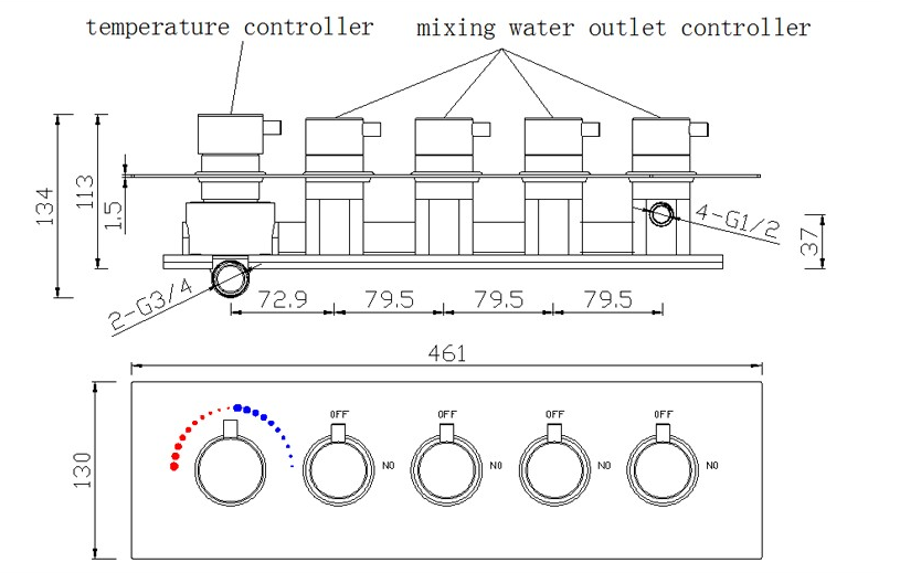 Marina 25″ Wall Mount Color Changing LED Waterfall Rainfall Shower Head with Handheld Shower, All in One Installation Manuals