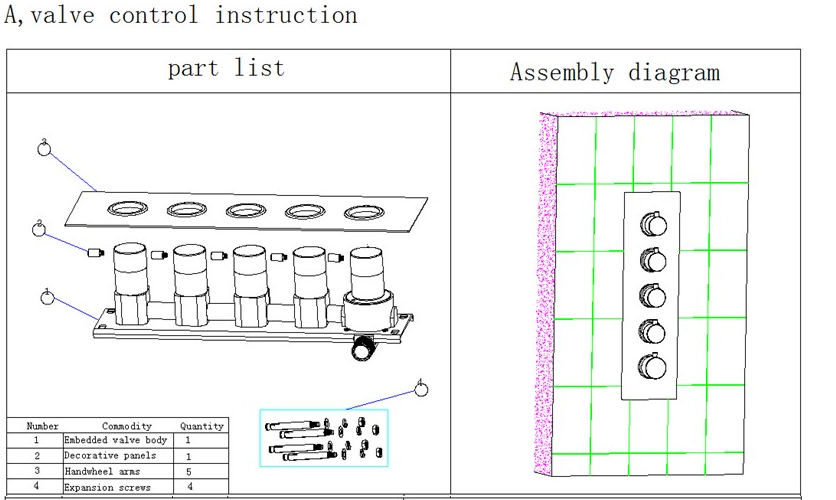 Marina 25″ Wall Mount Color Changing LED Waterfall Rainfall Shower Head with Handheld Shower, All in One Installation Manuals