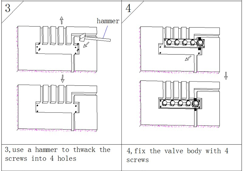 Marina 25″ Wall Mount Color Changing LED Waterfall Rainfall Shower Head with Handheld Shower, All in One Installation Manuals