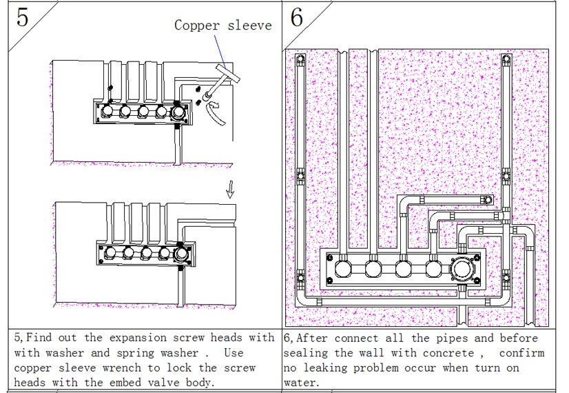 Marina 25″ Wall Mount Color Changing LED Waterfall Rainfall Shower Head with Handheld Shower, All in One Installation Manuals
