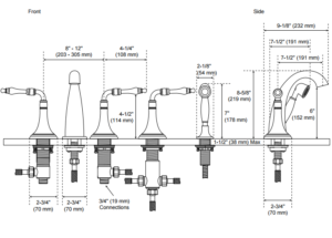 BathSignature Bathtub Faucet Antique Brass, All in One Installation Manuals