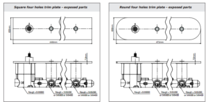 3 Dials 2 Ways Square Mixer Chrome Finish Brass Shower Valve Panel With Diverter Ceramic Plate Spool, All in One Installation Manuals