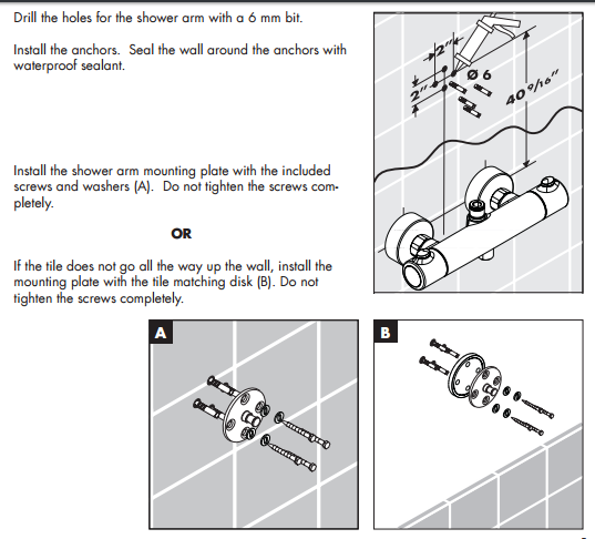 Lamia Thermostatic Double Head Shower Set, All in One Installation Manuals