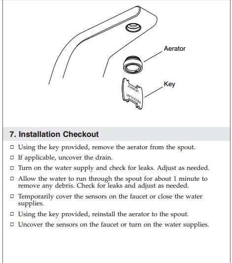 Automatic Sensor Waterfall Faucet Gold tone finish, All in One Installation Manuals