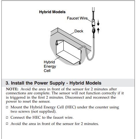 Automatic Sensor Waterfall Faucet Gold tone finish, All in One Installation Manuals