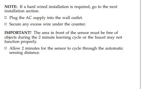 Automatic Sensor Waterfall Faucet Gold tone finish, All in One Installation Manuals