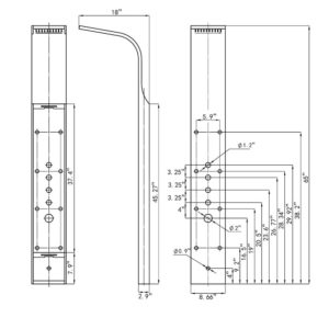 Abrantes Multi-Function Bronze Finish Wall Mount Shower Panel System, All in One Installation Manuals