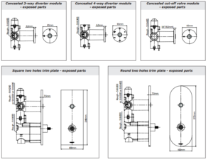 Contemporary Design In-Wall Shower Valve Mixer 2-way Outlet Concealed, All in One Installation Manuals