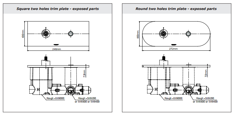 Fontana Solid Brass Gold Tone Finish Concealed Thermostatic Shower Valve Mixer 2 Way, All in One Installation Manuals
