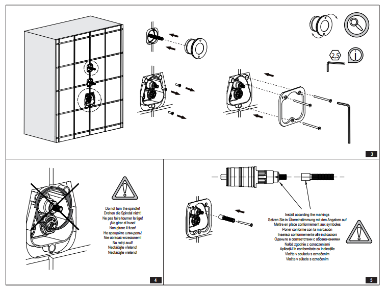 Fontana Solid Brass Gold Tone Finish Concealed Thermostatic Shower Valve Mixer 2 Way, All in One Installation Manuals