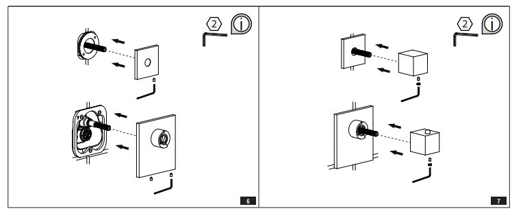 Fontana Solid Brass Gold Tone Finish Concealed Thermostatic Shower Valve Mixer 2 Way, All in One Installation Manuals