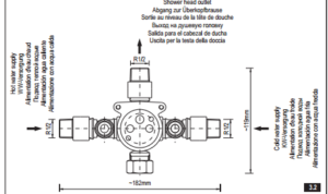 Fontana 3 Outlets Mixer Control Valve Solid Brass Concealed Wall Mounted, All in One Installation Manuals