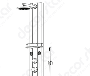 Nanaimo Aluminium Rain Fall Shower Panel Set with Massage System, Hand Shower & Faucet, All in One Installation Manuals