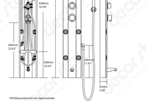 Nanaimo Aluminium Rain Fall Shower Panel Set with Massage System, Hand Shower & Faucet, All in One Installation Manuals