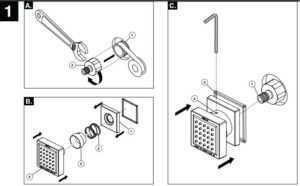 Fontana 2 Functions Rain & Mist Shower Head Set With Shower Body Sprays, All in One Installation Manuals